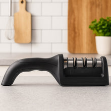 Manual Red & Black Knife Sharpener – 3-Stage Tool for Ceramic & Steel Knives