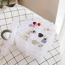 3-Tier Transparent Craft Storage Box with 18 Adjustable Compartments