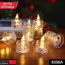 Flameless Acrylic LED Tealight Candles for Festival Decor (24 Pc)